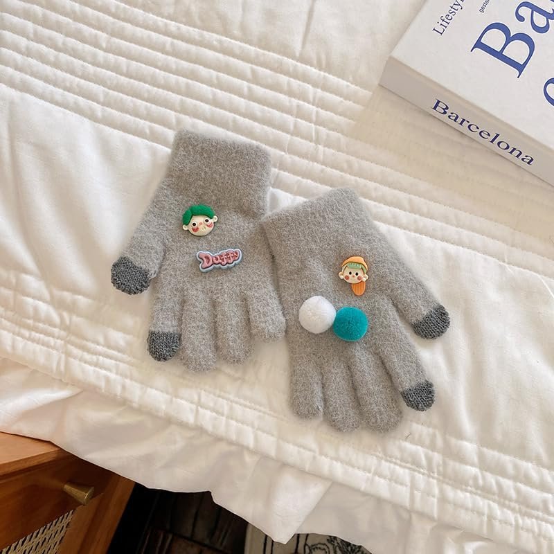 DEXSUN Autumn and Winter New Warm and Cold-Proof Cute Children's Gloves