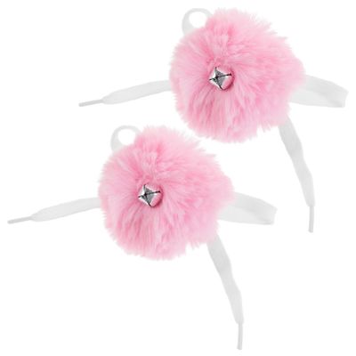 2pcs Skate Fur Ball Roller Skate Shoe Decoration Roller Skate Shoes Charm Fluffy Balls Laces Pompom Ball with Bell Ice Skates Laces Artificial Fur Roller Skates Scroll Wheel Miss