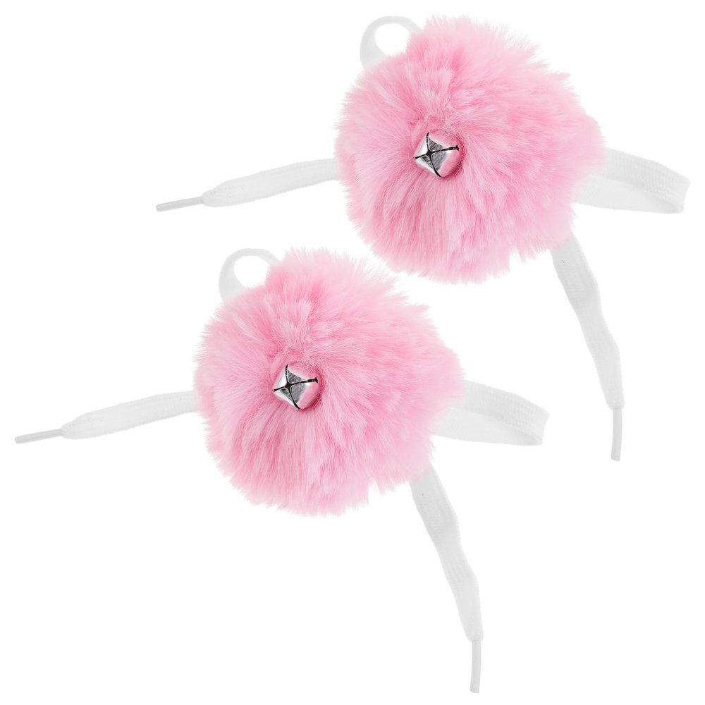 2pcs Skate Fur Ball Roller Skate Shoe Decoration Roller Skate Shoes Charm Fluffy Balls Laces Pompom Ball with Bell Ice Skates Laces Artificial Fur Roller Skates Scroll Wheel Miss