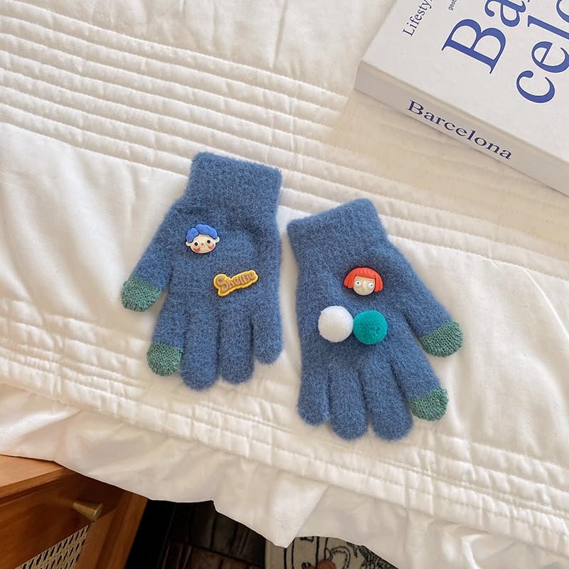 DEXSUN Autumn and Winter New Warm and Cold-Proof Cute Children's Gloves