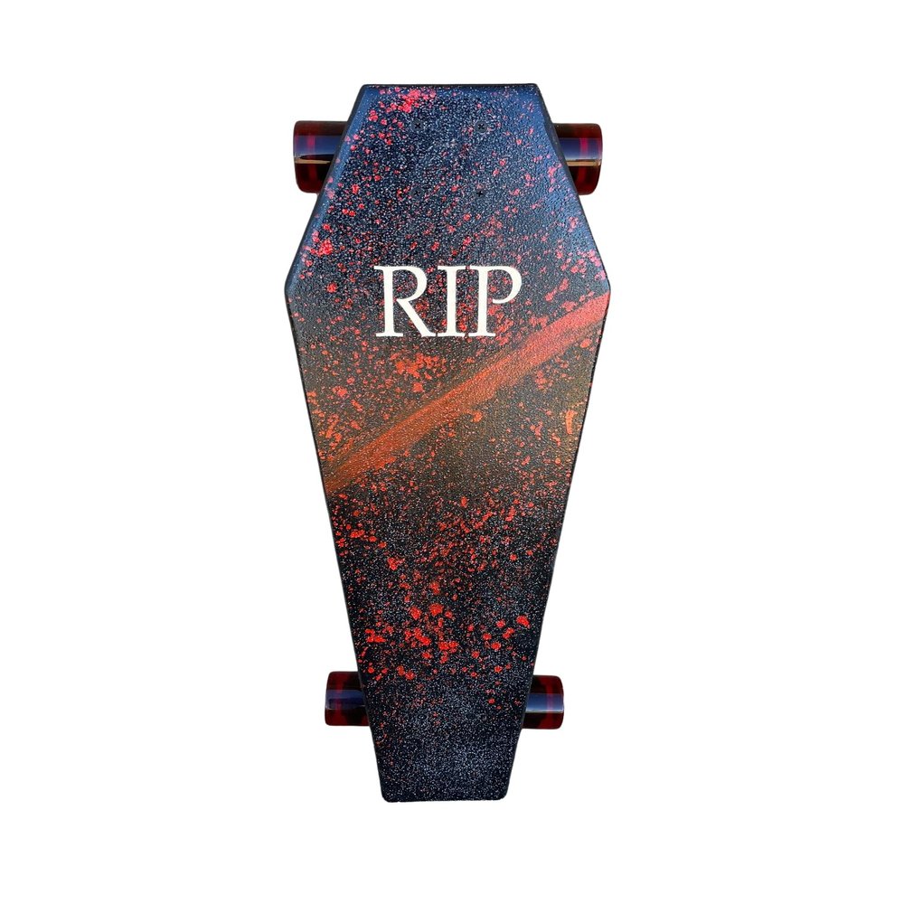 Coffin Bloody RIP Skateboard | Longboard | 30x9 | Coffin Croozer