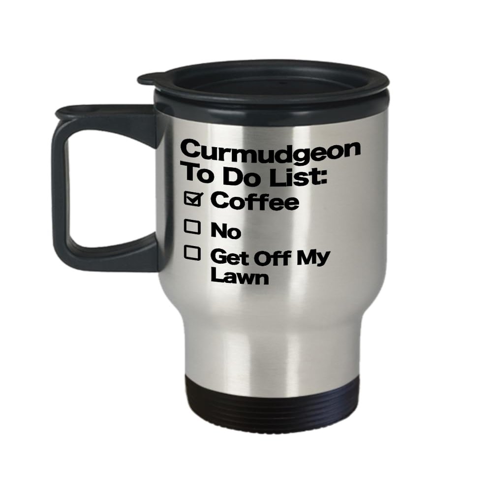 Curmudgeon Travel Mug Grumpy Old Man Coffee Cup Funny Gift for Captain Curmudgeon Grumpy Old Man Gift for Husband Lovable Curmudgeon Gift