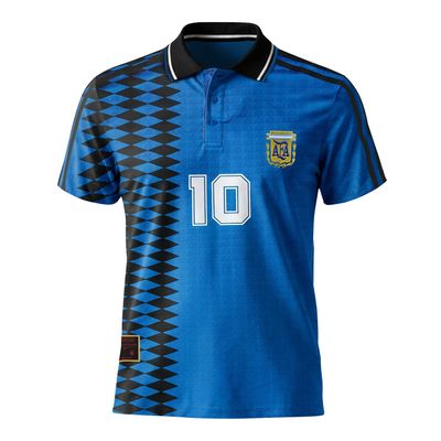 Argentina 1994 Away Retro Soccer Jersey, Camiseta de Futbol, Men's (US, Alpha, Large, Regular, Blue)