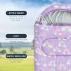 Wake In Cloud - Kids Sleeping Bag for Girls Toddlers, Camping in Warm Cold Weather, Backpacking Lightweight Compact Outdoor Liner for 3 Seasons, Rainbow Clouds, Dark Purple view 3