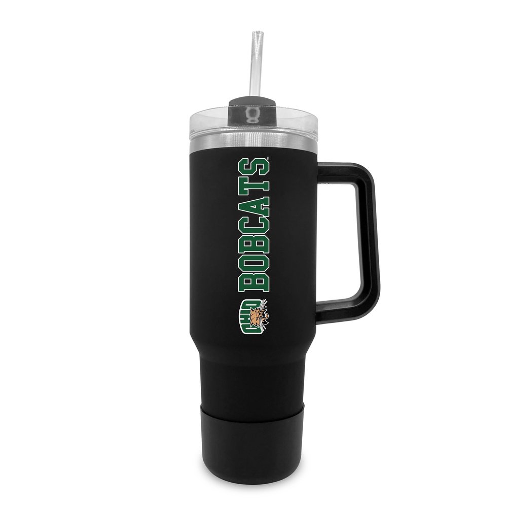 The Fanatic Group Ohio University 40oz. Tumbler with Handle and Straw - Black