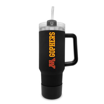 The Fanatic Group University of Minnesota 40oz. Tumbler with Handle and Straw - Black