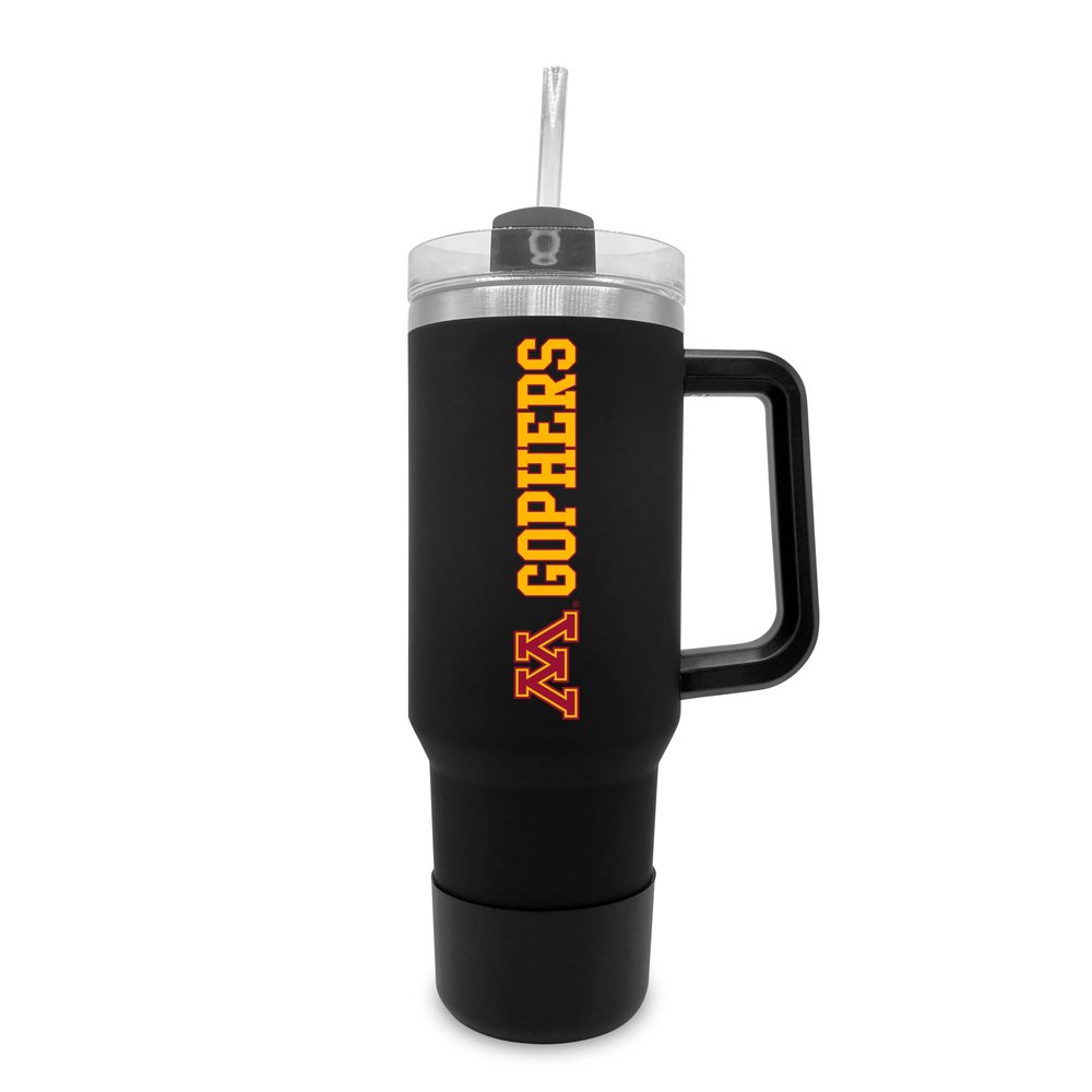 The Fanatic Group University of Minnesota 40oz. Tumbler with Handle and Straw - Black