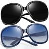 Joopin Oversized Sunglasses Polarized UV Protection Big Sun Glasses Jackie Shades for Women Ladies Sunnies (Black+Navy Blue) view 1