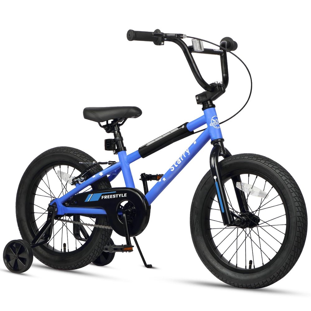 cubsala 16 Inch Little Kids Bike for Over 4 Years Old Boys Girls Youth BMX Style Bicycle with Training Wheels Coaster & Rear V Brake, Blue
