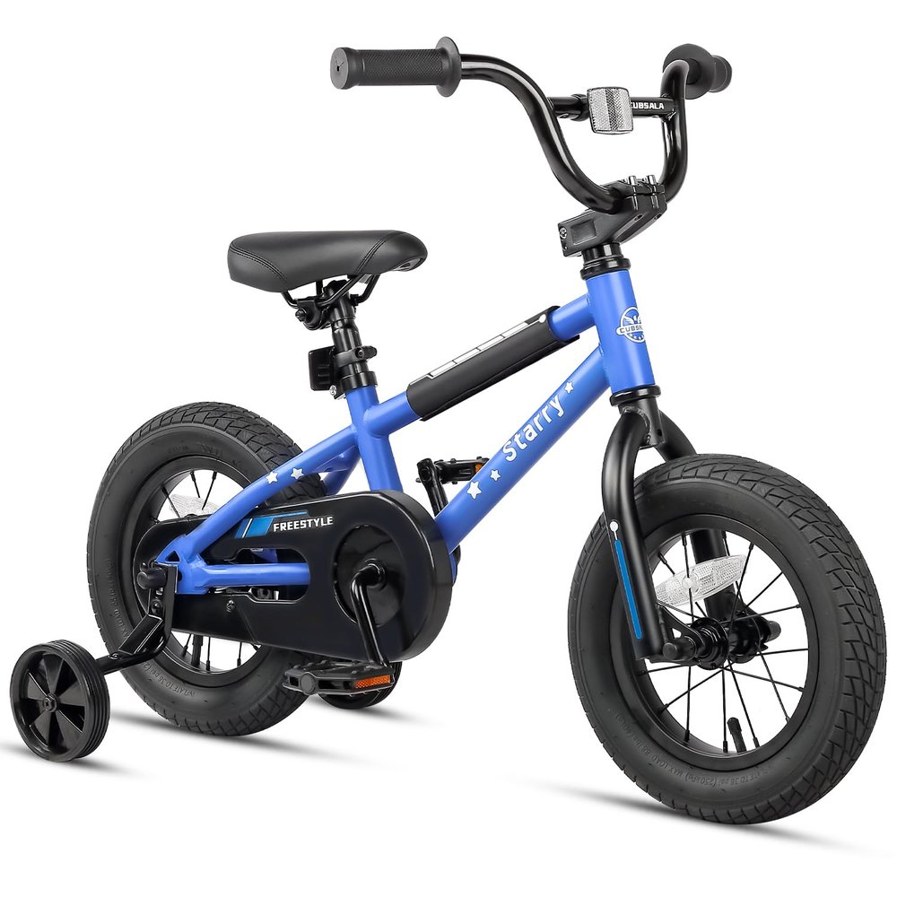cubsala 12 Inch Kids Bike for 1 2 3 4 Years Old Boys Girls Beiginner Toddlers Riders BMX Style Bicycle with Training Wheels Coaster Brake, Blue