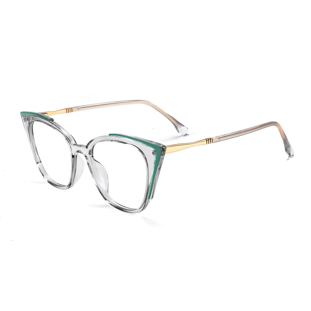 FEISEDY Oversized Cat Eye Glasses Frame Non Prescription Eyeglasses with Clear Lens Eyewear for Women Men B0066