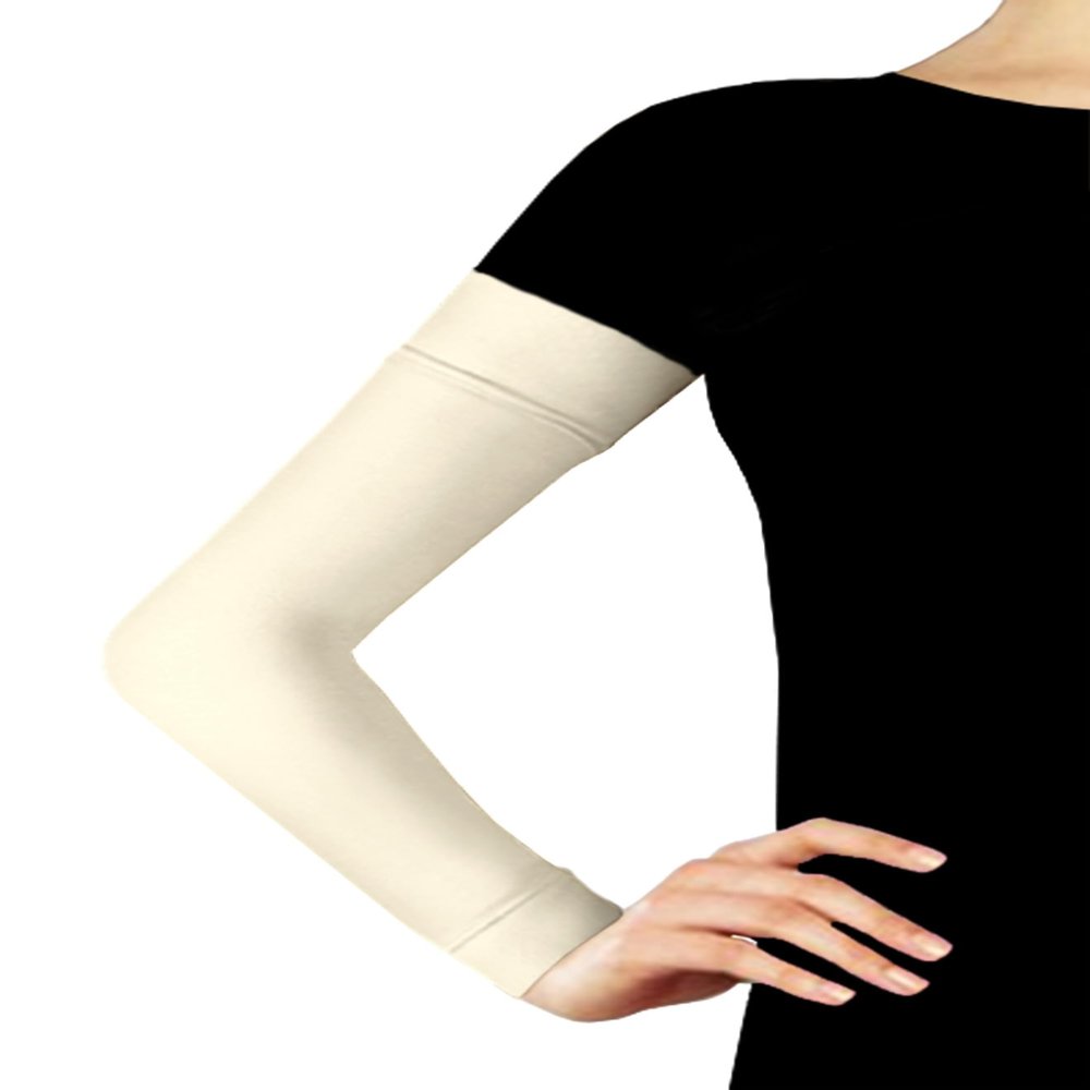 Middle Eastern Mall Arm Sleeve Covers Long Cotton Soft Stretchy Modest Hijab 1 Pair (Ivory)