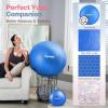 kisnbld Exercise Ball, Extra Thick Yoga Ball for Workout Pregnancy Stability, 4 Sizes Anti-Burst Balance Ball with Foot Pump - Heavy Duty Fitness Ball Chair for Office, Home & Gym view 4