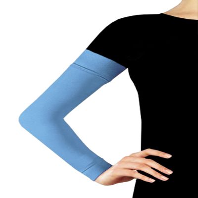 Middle Eastern Mall Arm Sleeve Covers Long Cotton Soft Stretchy Modest Hijab 1 Pair (Sky Blue)