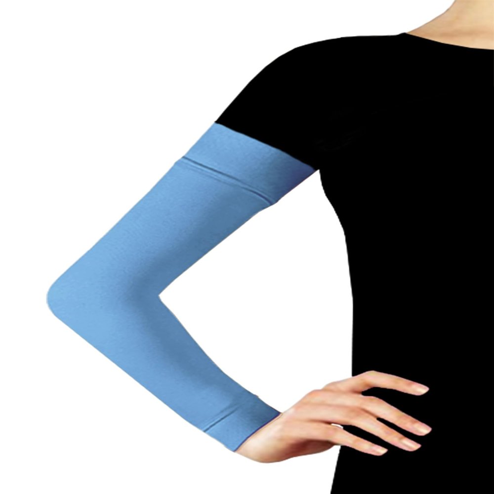 Middle Eastern Mall Arm Sleeve Covers Long Cotton Soft Stretchy Modest Hijab 1 Pair (Sky Blue)