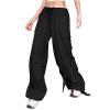 Parachute Pants Womens Cargo Pants High Waisted Wide Leg Pants Baggy Drawstring Joggers Pants Teen Girls Y2K Streetwear view 1