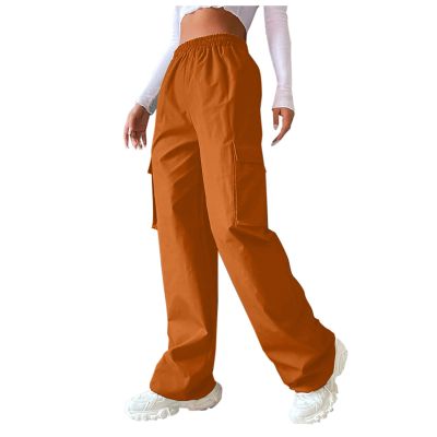 Cargo Pants Women Parachute Trendy High Waist Straight Wide Leg Casual Baggy Y2K Teen Girls Jogger Pants Hiking Trouser