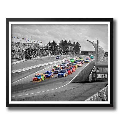 Photonability NASCAR Fan Wall Art Black Framed Home Dcor Kyle Busch Keselowski Race Car Driver Gift Man Cave Game Dorm Garage Fine Art Print Poster with Matting (27.75 x 39.75 inches)