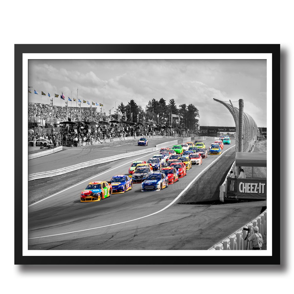 Photonability NASCAR Fan Wall Art Black Framed Home Dcor Kyle Busch Keselowski Race Car Driver Gift Man Cave Game Dorm Garage Fine Art Print Poster with Matting (27.75 x 39.75 inches)
