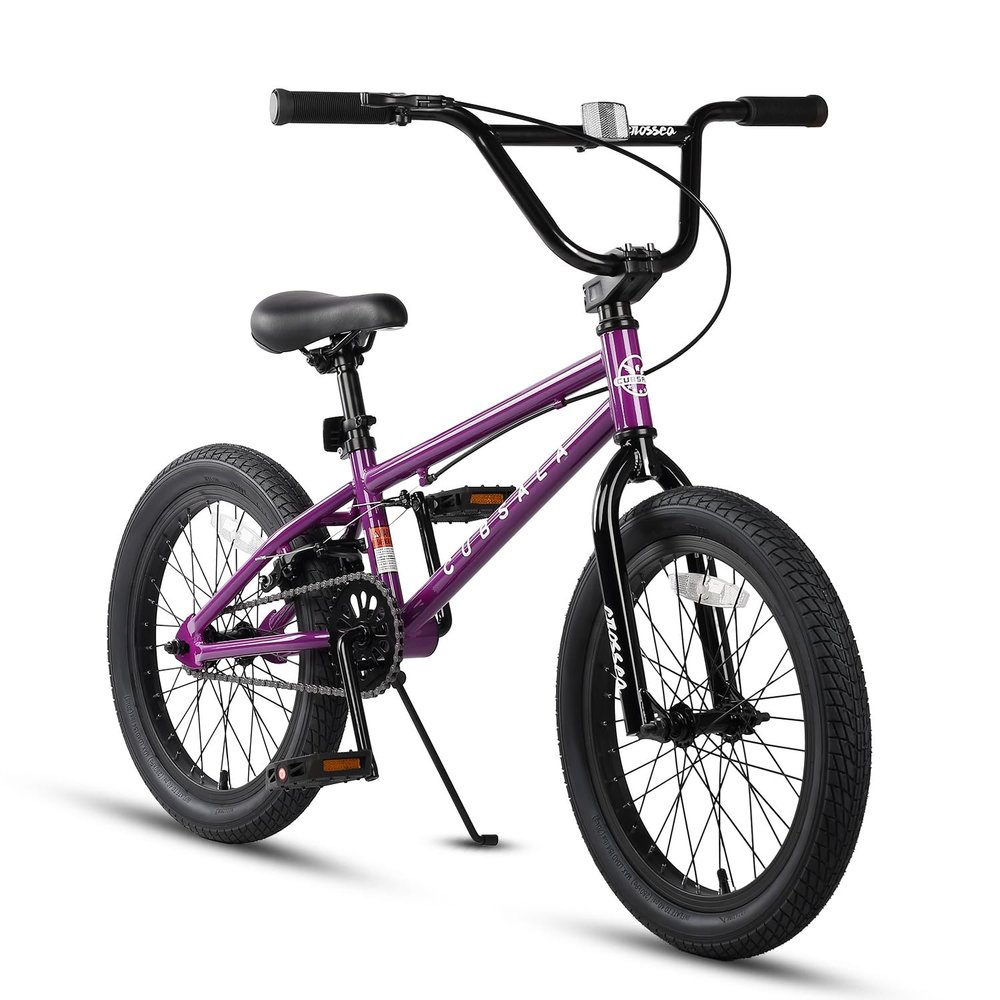 cubsala Freestyle BMX Bike, 18 Inch Kids Bicycle for 5-9 Years Old Kids and Beginner Level Rider, Purple