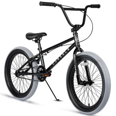 cubsala Freestyle BMX Bike, 18 Inch Kids Bicycle for 5-9 Years Old Kids and Beginner Level Rider, Black with Grey Tires