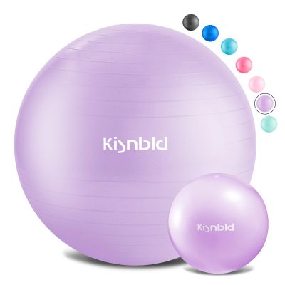 kisnbld Exercise Ball, Extra Thick Yoga Ball for Workout Pregnancy Stability, 4 Sizes Anti-Burst Balance Ball with Foot Pump - Heavy Duty Fitness Ball Chair for Office, Home & Gym
