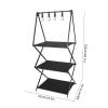 KSIEE Camping Storage Rack, Collapsible Multifunction Camping Stand, Portable Collapsible Aluminum Alloy Storage Rack, Outdoor Tools Hanging Organizer with Hooks, Camping, Picnic, BBQ (B) view 2