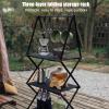 KSIEE Camping Storage Rack, Collapsible Multifunction Camping Stand, Portable Collapsible Aluminum Alloy Storage Rack, Outdoor Tools Hanging Organizer with Hooks, Camping, Picnic, BBQ (B) view 3