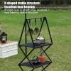 KSIEE Camping Storage Rack, Collapsible Multifunction Camping Stand, Portable Collapsible Aluminum Alloy Storage Rack, Outdoor Tools Hanging Organizer with Hooks, Camping, Picnic, BBQ (B) view 4