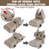 ZBULAR Fiber Optic Sights ZR-A2, Flip Up Front and Rear Backup Sights with Green Red Fiber Optics Dots, Tool-Free Adjustable Front Sight Rapid Transition (Tan a2) view 2