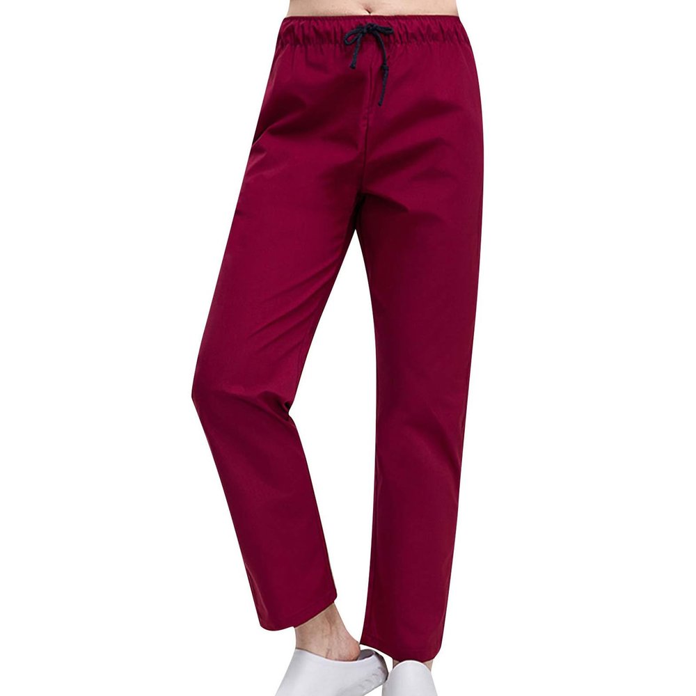 Womens Cargo Pants Straight Leg Pants Elastic High Waisted Baggy Fashion Y2K Teen Girls Drawstring Joggers Casual Pants Wine