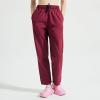 Womens Cargo Pants Straight Leg Pants Elastic High Waisted Baggy Fashion Y2K Teen Girls Drawstring Joggers Casual Pants Wine view 2