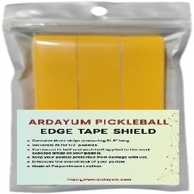 Pack of Three Pickleball Paddle Protective Edge Tape/Tape Armor - for Carbon Fiber or Honeycomb Paddles (3, Yellow, 22.5 mm (for Thin Paddles no Plastic Guard))