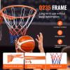VEVOR Basketball Rim, Wall Door Mounted Basketball Hoop, Heavy Duty Q235 Basketball Flex Rim Goal Replacement with Net, Standard 18" Indoor and Outdoor Hanging Basketball Hoop view 3