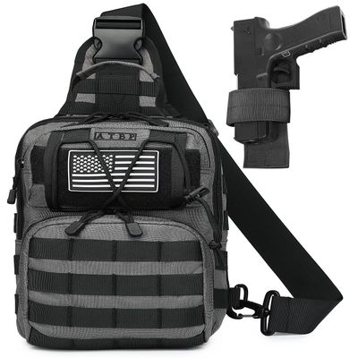 ATBP Tactical Sling Backpack Bag Pack for Men Military One Strap Shoulder Backpack Crossbody Bag With Holster 10 Liters