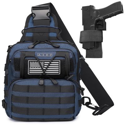 ATBP Tactical Sling Backpack Bag Pack for Men Military One Strap Shoulder Backpack Crossbody Bag With Holster 10 Liters
