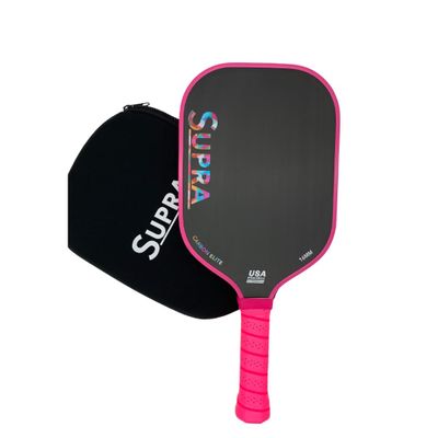 Designed in USA Supra T700 Raw Carbon Fiber Pickleball Paddle Racket with Paddle Cover | 16mm | USA Pickleball (USAPA) Approved | Control &Power | Grit Surface for Spin | Carbon Elite | Pink