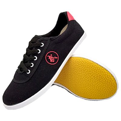 Crysterris Men's Martial Arts Shoes, Chinese Traditional Canvas Tai Chi Kung Fu Shoes, Wushu Shaolin Qi Gong Trainer Wing Chun Slipper for Men Women Indoor and Outdoor(Size:44EU,Color:Black)