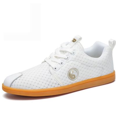 Crysterris Men's Martial Arts Shoes, Fashion Kung Fu Tai Chi Sneaker Shoes for Women, Breathablet Traditional Sport Wing Chun Shoes for Daily Training Morning Exercises(Size:44EU,Color:White)
