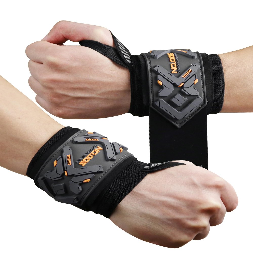 WKWE 18" Professional Weightlifting Wrist Wraps with Heavy Duty Thumb Loop for Men & Women - Wrist Support for Powerlifting, Strength Training, Bodybuilding (Pair)