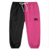 SANGTREE Women's Cargo Pants Elastic Waist Drawstring Tapered Jogger Pants with Pockets for Women,Colorblock-Black Rose,M view 3
