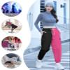 SANGTREE Women's Cargo Pants Elastic Waist Drawstring Tapered Jogger Pants with Pockets for Women,Colorblock-Black Rose,M view 4