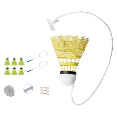 Vaveren Badminton Solo Trainer Self Practice Trainer Professional Strength Training Aid with Badminton Shuttlecock for Games Workout, Double Racket