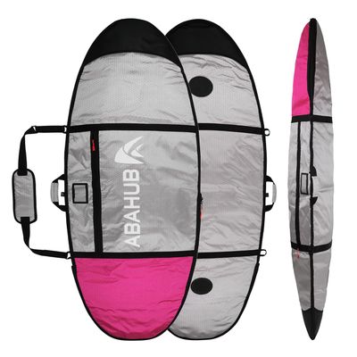 Abahub Premium 9'6 x 24 Surfboard Travel Bag, Foam Padded Surf Board Cover, Longboard Carrying Bags for Surfing, Outdoor, Airplane, Car, Truck, DeepPink