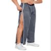 AIFARLD Tear Away Pants for Men Side Zippers Mens Sweatpants with Pockets for Basketball Knee/Leg Post-Surgery Dark Grey view 2
