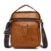 LUKZIJAES Genuine Leather Messenger Bag for Men Lightweight Vintage Crossbody Small Shoulder Bags Casual Mens Handbag for Work Business Everyday Travel (Brown) view 1