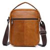 LUKZIJAES Genuine Leather Messenger Bag for Men Lightweight Vintage Crossbody Small Shoulder Bags Casual Mens Handbag for Work Business Everyday Travel (Brown) view 3