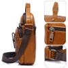 LUKZIJAES Genuine Leather Messenger Bag for Men Lightweight Vintage Crossbody Small Shoulder Bags Casual Mens Handbag for Work Business Everyday Travel (Brown) view 4