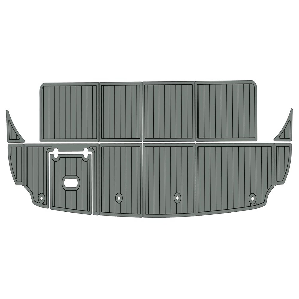 2008 Cruiser Yacht 390 Sport Coupe Cockpit & Swim Platform 1/4 6mm eva Faux Teak Deck Surfing Boat Fishing Boat Motorcycle Hurts crapet Non-Slip mat Floor (Dark Grey Over Black)