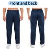 AIFARLD Tear Away Pants for Men Side Zippers Mens Sweatpants with Pockets for Basketball Knee/Leg Post-Surgery Navy view 3